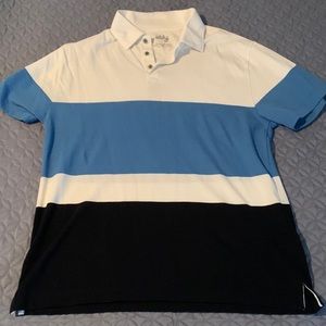 Ably Apparel tricolor polo / XL / short sleeve / blue, black & white